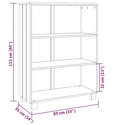 Libreria HAMAR Grigio Chiaro 85x35x112cm Legno Massello di Pino