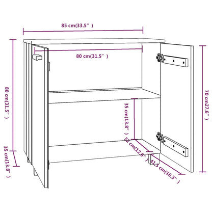 Credenza HAMAR ambra 85x35x80 cm in Legno Massello di Pino