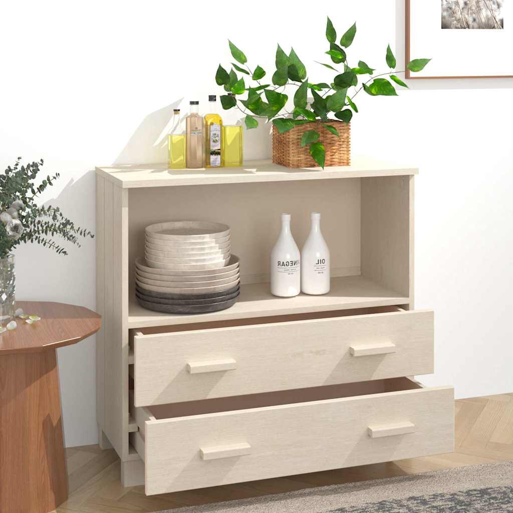 Credenza HAMAR ambra 85x35x80 cm in Legno Massello di Pino