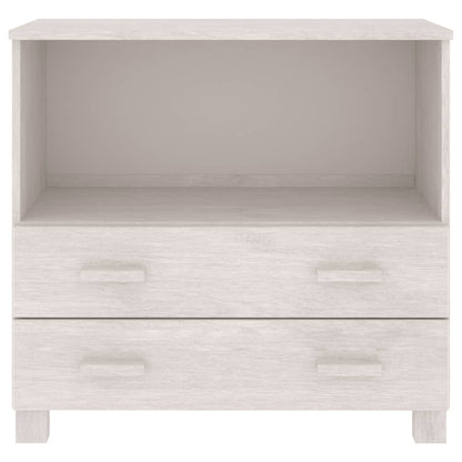 Credenza HAMAR Bianca 85x35x80 cm in Legno Massello di Pino - homemem39