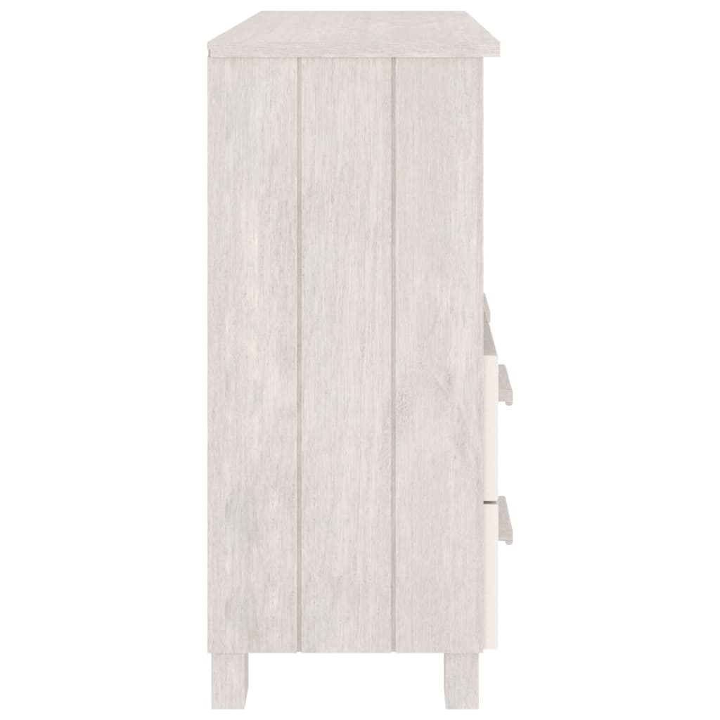 Credenza HAMAR Bianca 85x35x80 cm in Legno Massello di Pino - homemem39