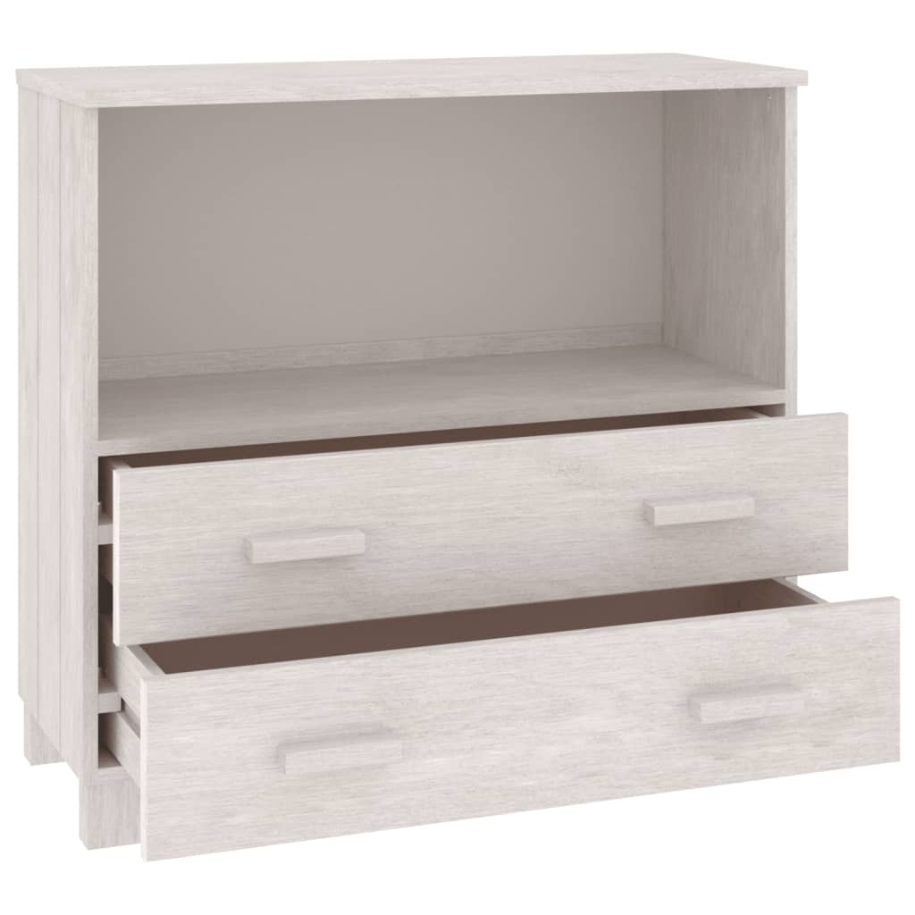 Credenza HAMAR Bianca 85x35x80 cm in Legno Massello di Pino - homemem39