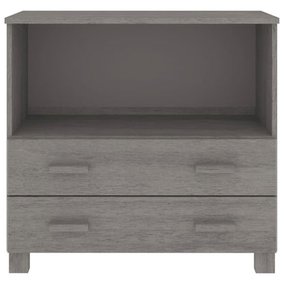 Credenza HAMAR Grigio Chiaro 85x35x80 cm Legno Massello di Pino - homemem39