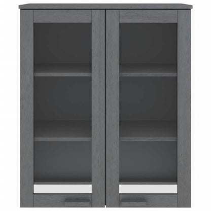 Scaffale Superiore per Credenza Grigio Scuro 85x35x100 cm Pino - homemem39