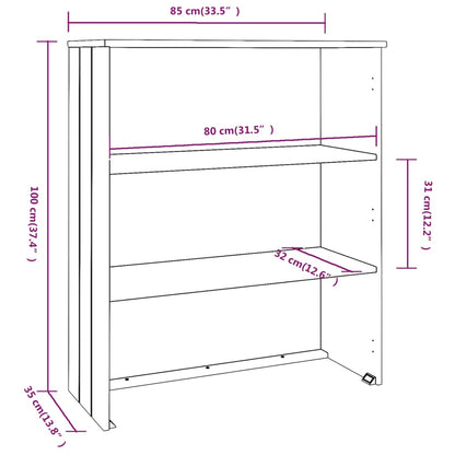 Piano Credenza HAMAR Grigio Chiaro 85x35x100 cm Legno di Pino - homemem39