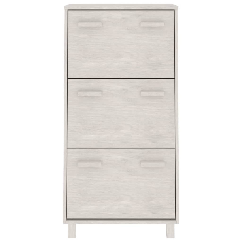 Scarpiera HAMAR Bianca 59,5x35x117 cm in Legno Massello di Pino - homemem39