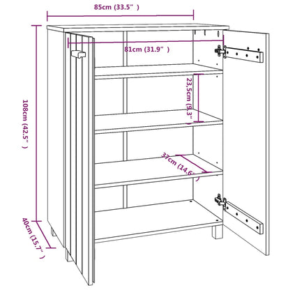 Scarpiera HAMAR Grigio Scuro 85x40x108 cm in Legno di Pino - homemem39