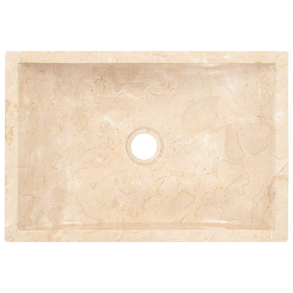 Mobile Vanità Bagno e Lavandini Marmo Crema Legno Massello Teak | homemem39