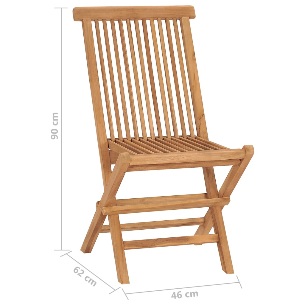 Sedie da Giardino Pieghevoli 8 pz in Legno Massello di Teak - homemem39