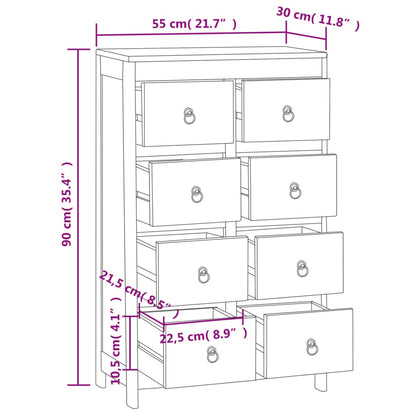 Cassettiera 55x30x90 cm in Legno Massello di Teak | homemem39