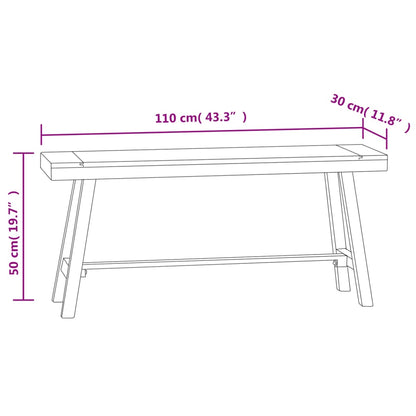 Panchina 110 cm in Legno Massello di Teak