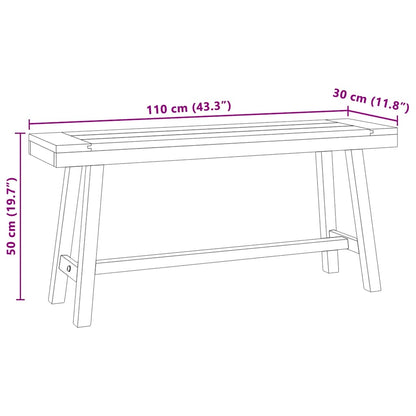 Panchina 110 cm in Legno Massello di Teak | homemem39