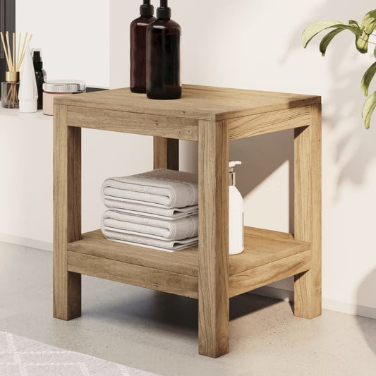 Tavolino da Bagno 45x35x45 cm in Legno Massello di Teak - homemem39