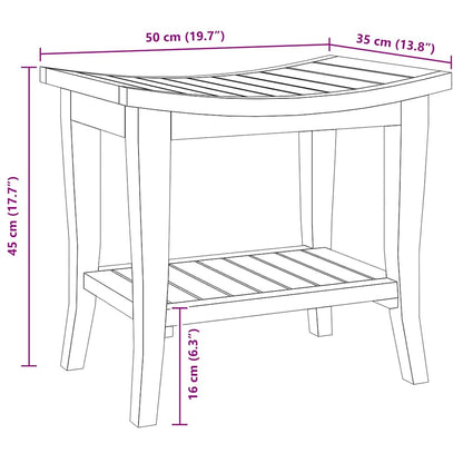Tavolino da Bagno 50x35x45 cm in Legno Massello di Teak - homemem39