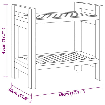 Tavolino da Bagno 45x30x45 cm in Legno Massello di Teak - homemem39