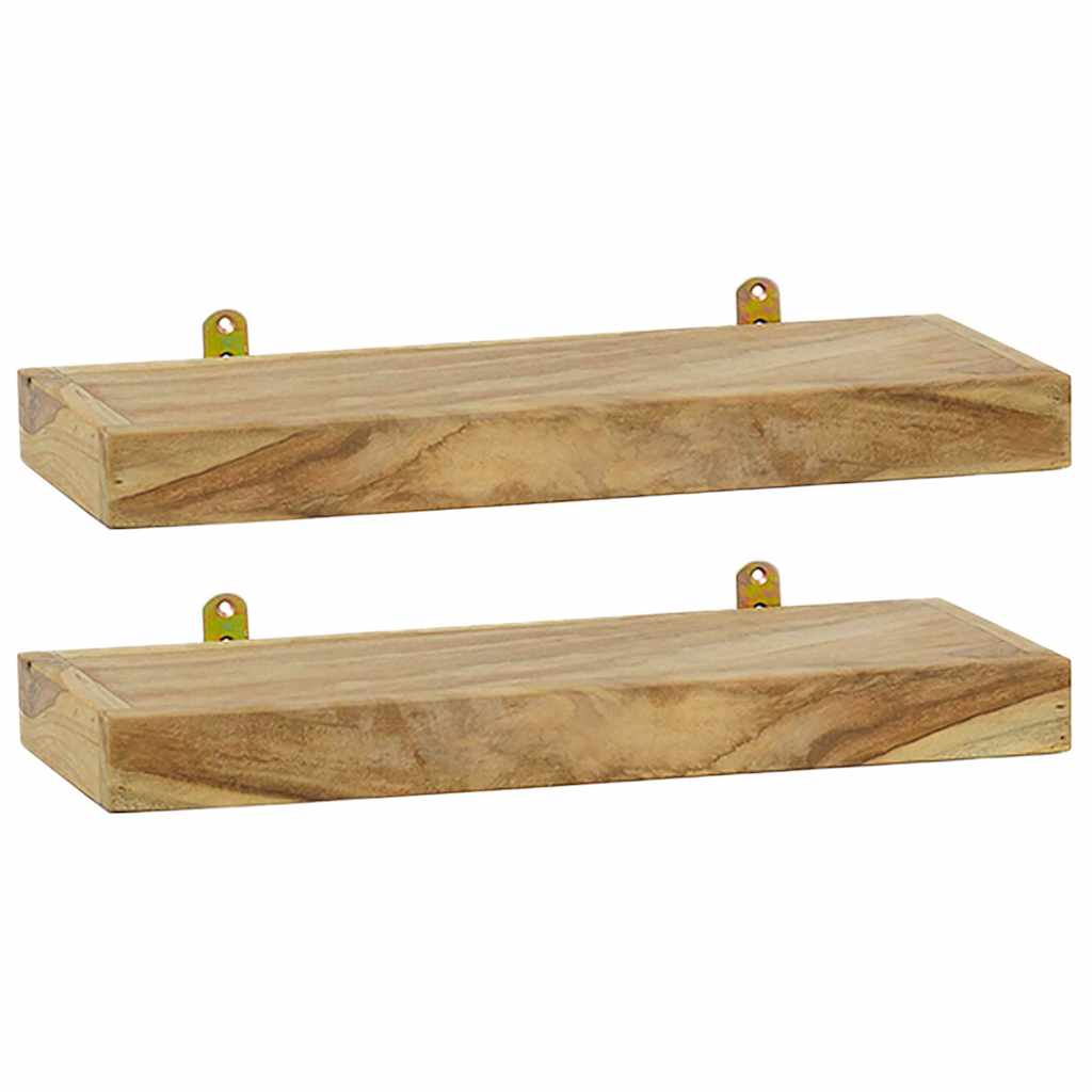Mensole da Parete 2 pz 40x15x4 cm in Legno Massello di Teak | homemem39