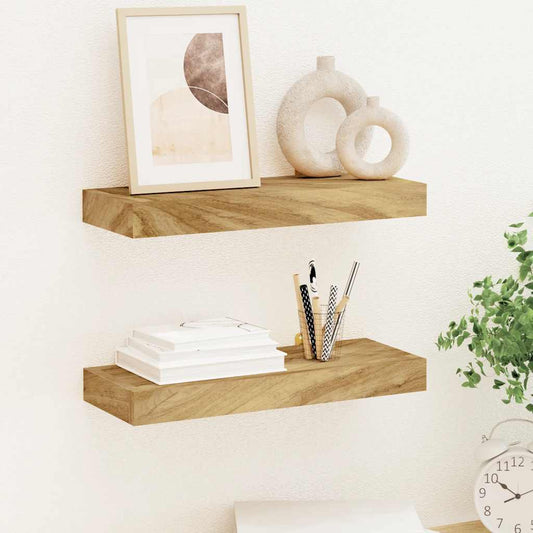 Mensole da Parete 2 pz 40x15x4 cm in Legno Massello di Teak