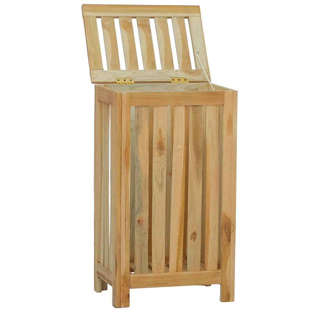 Cesto del Bucato 35x25x60 cm in Legno Massello di Teak