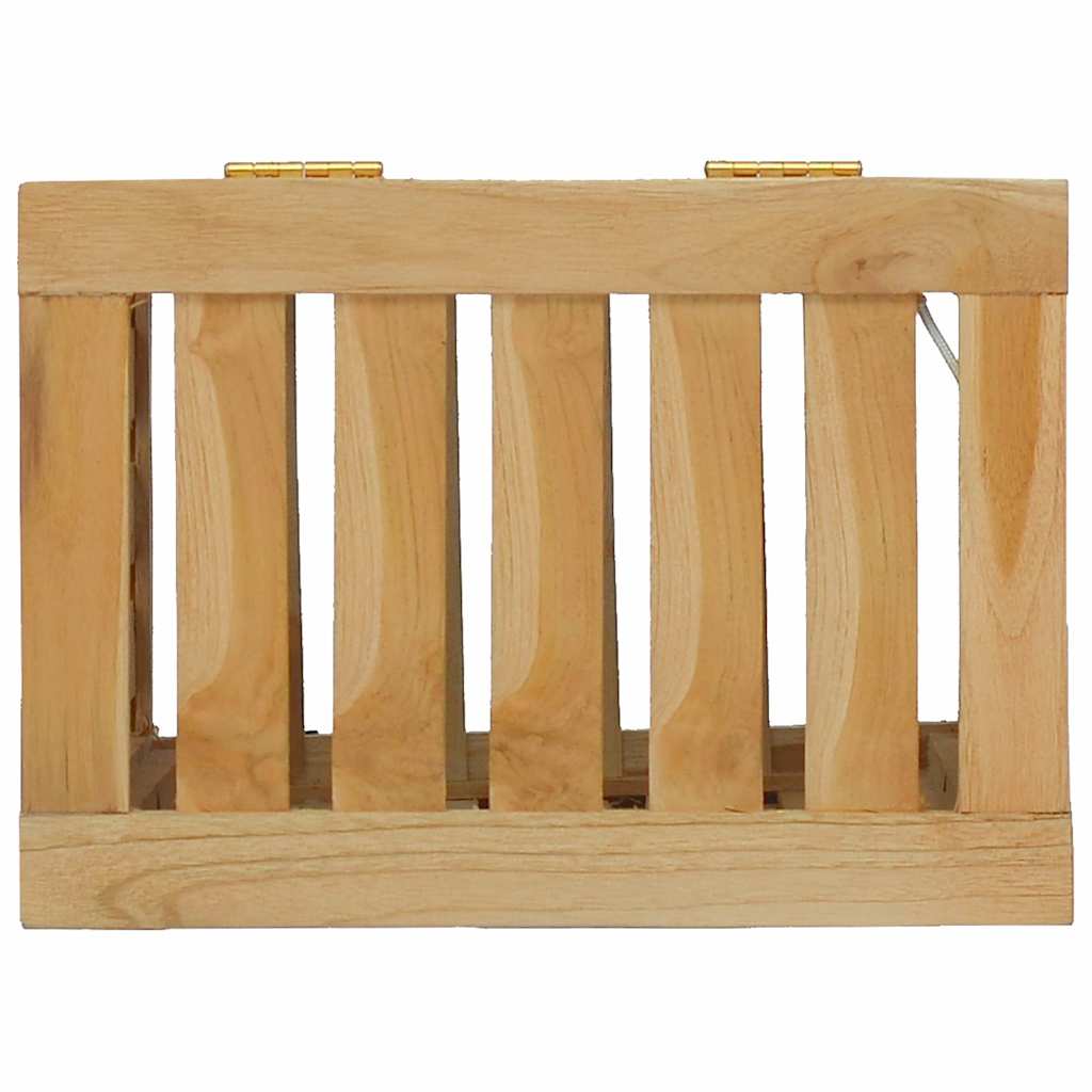 Cesto del Bucato 35x25x60 cm in Legno Massello di Teak