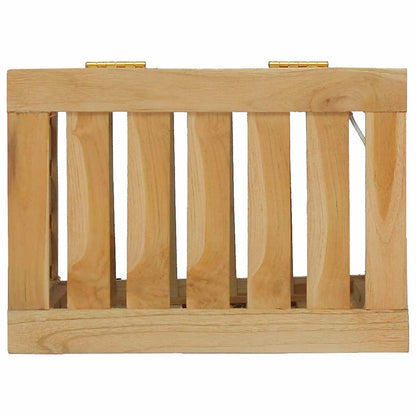 Cesto del Bucato 35x25x60 cm in Legno Massello di Teak