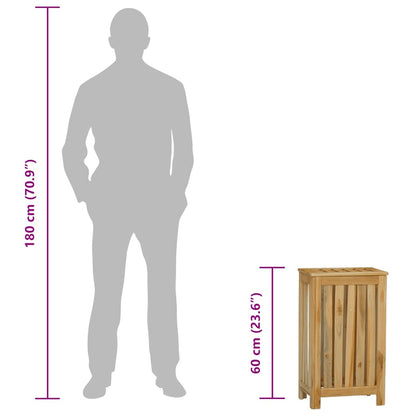 Cesto del Bucato 35x25x60 cm in Legno Massello di Teak | homemem39