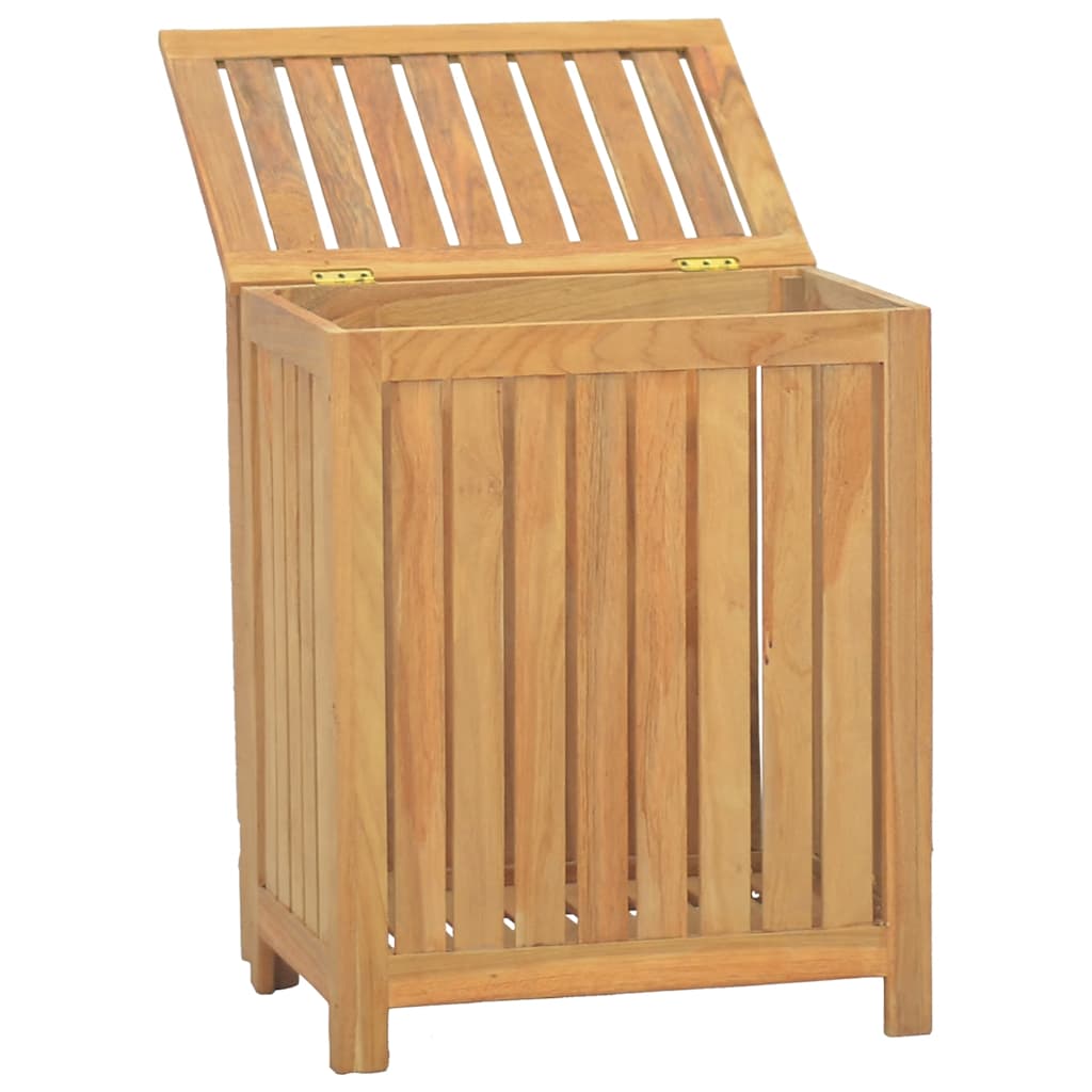 Cesto del Bucato 50x35x60 cm in Legno Massello di Teak