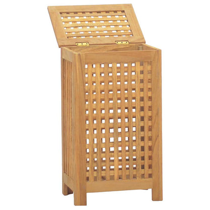 Cesto del Bucato 35x25x60 cm in Legno Massello di Teak