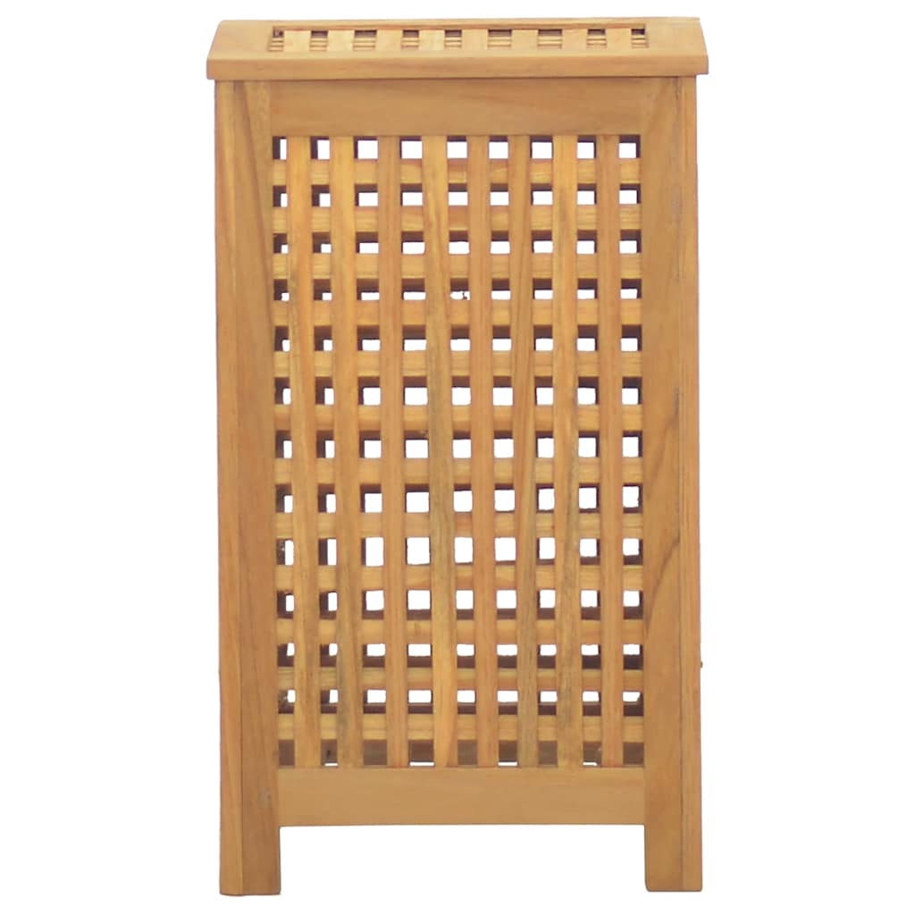 Cesto del Bucato 35x25x60 cm in Legno Massello di Teak