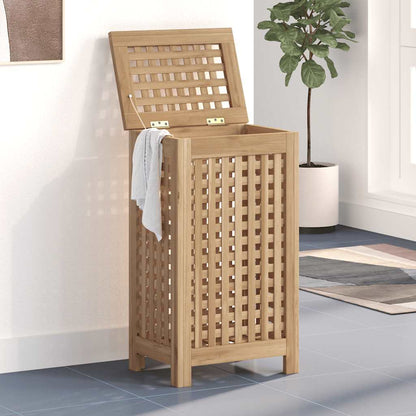 Cesto del Bucato 35x25x60 cm in Legno Massello di Teak