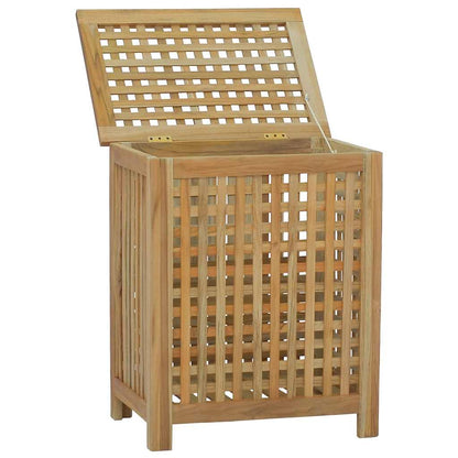 Cesto del Bucato 50x35x60 cm in Legno Massello di Teak