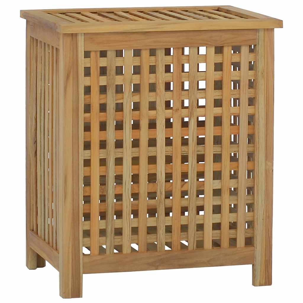 Cesto del Bucato 50x35x60 cm in Legno Massello di Teak | homemem39
