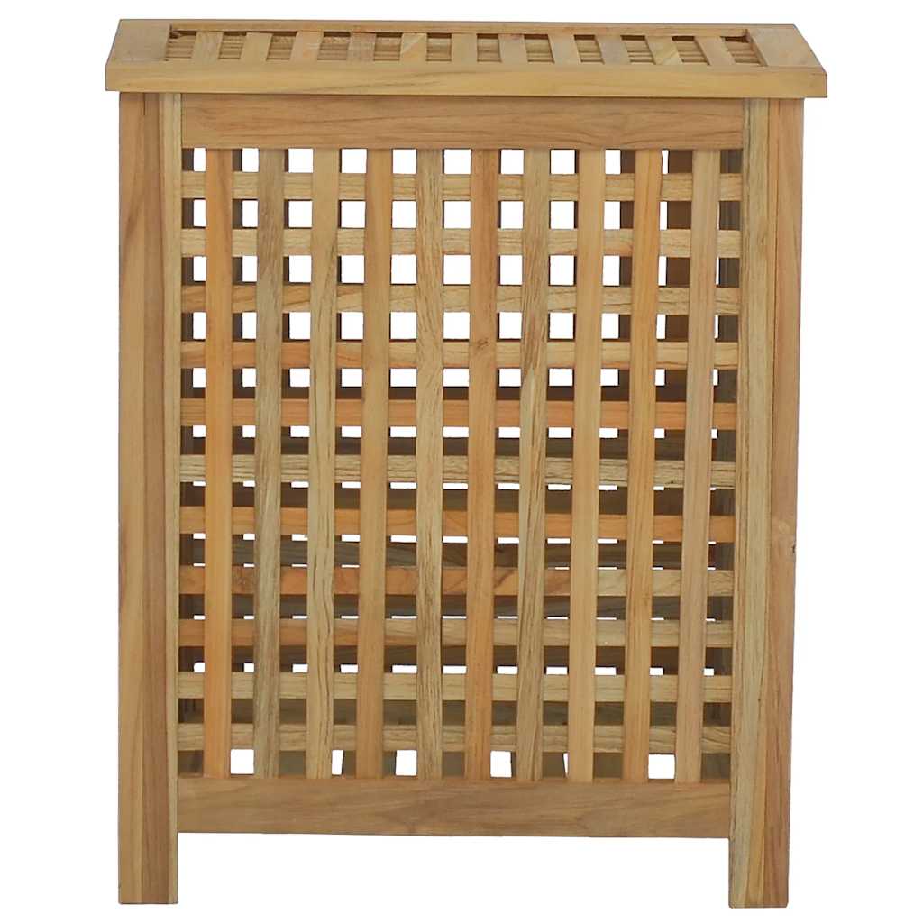 Cesto del Bucato 50x35x60 cm in Legno Massello di Teak