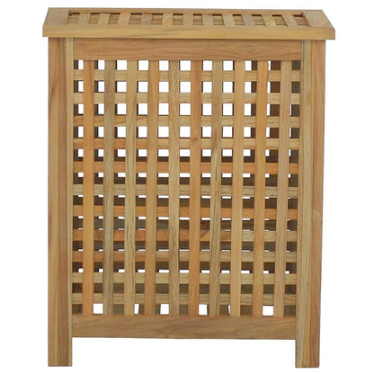 Cesto del Bucato 50x35x60 cm in Legno Massello di Teak