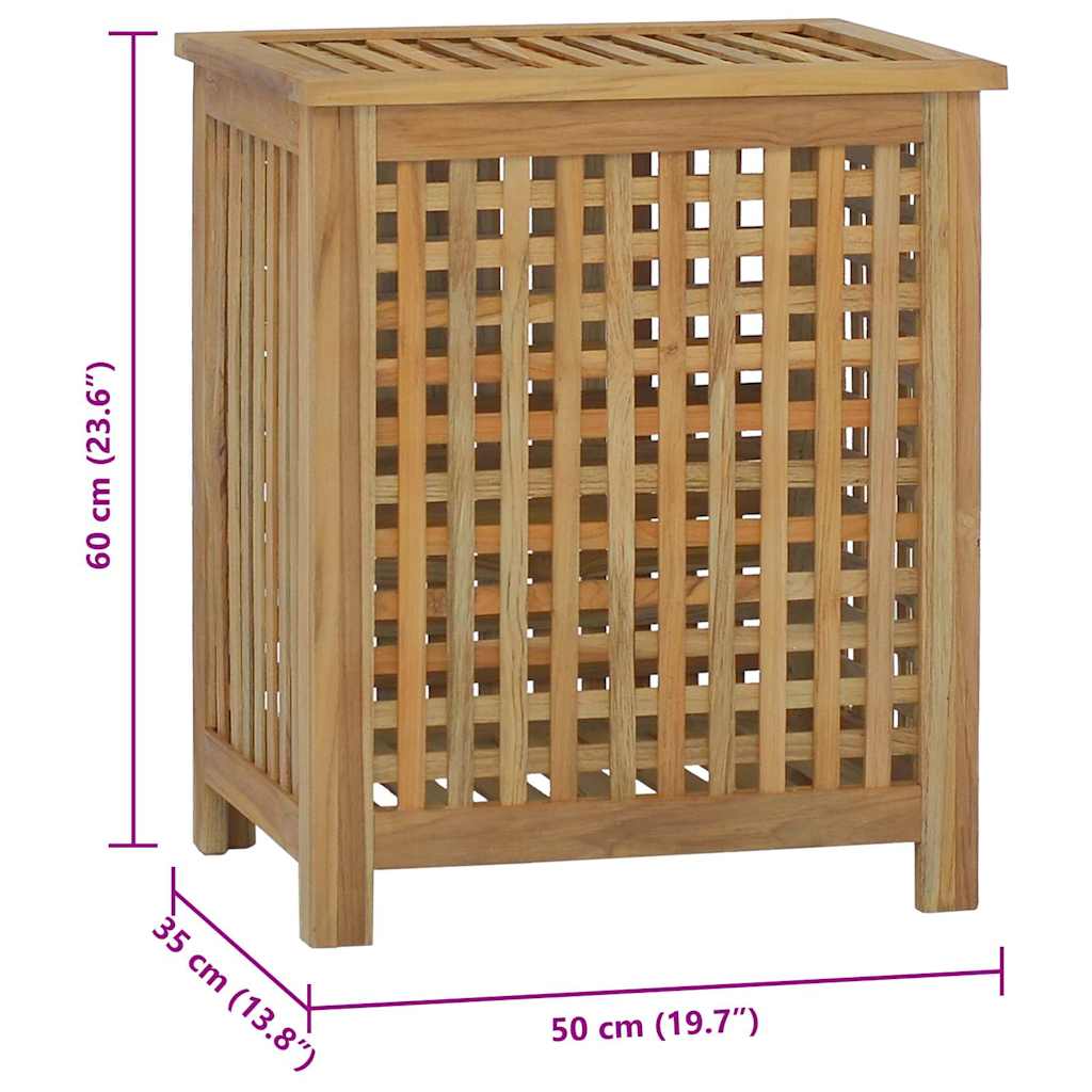 Cesto del Bucato 50x35x60 cm in Legno Massello di Teak | homemem39