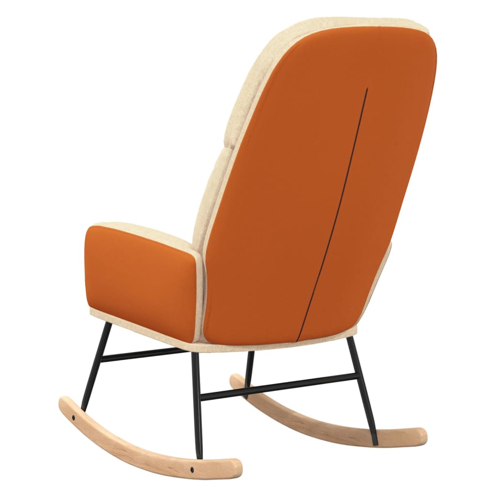 Sedia a Dondolo Crema in Tessuto