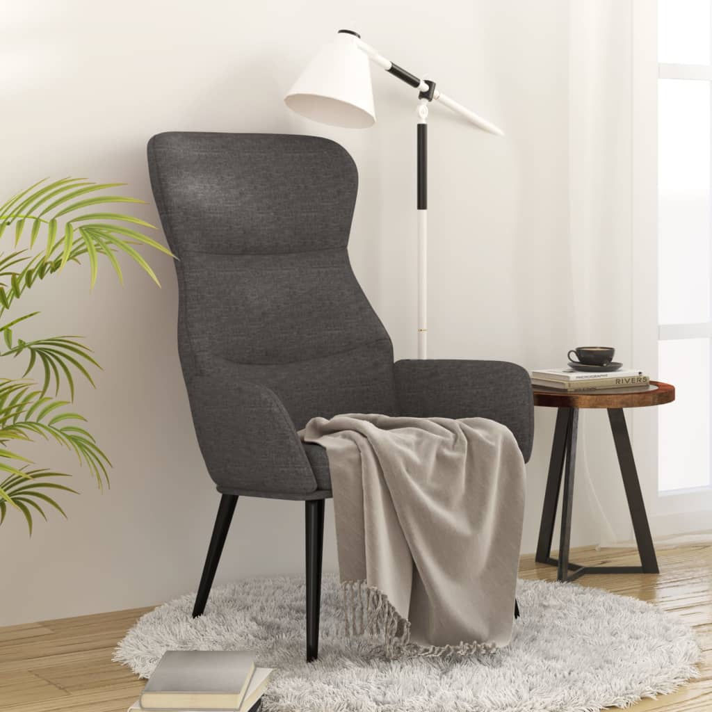Sedia Relax Grigio Scuro in Tessuto | homemem39