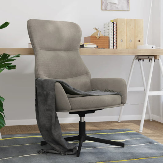 Sedia Relax Grigio Chiaro in Velluto - homemem39