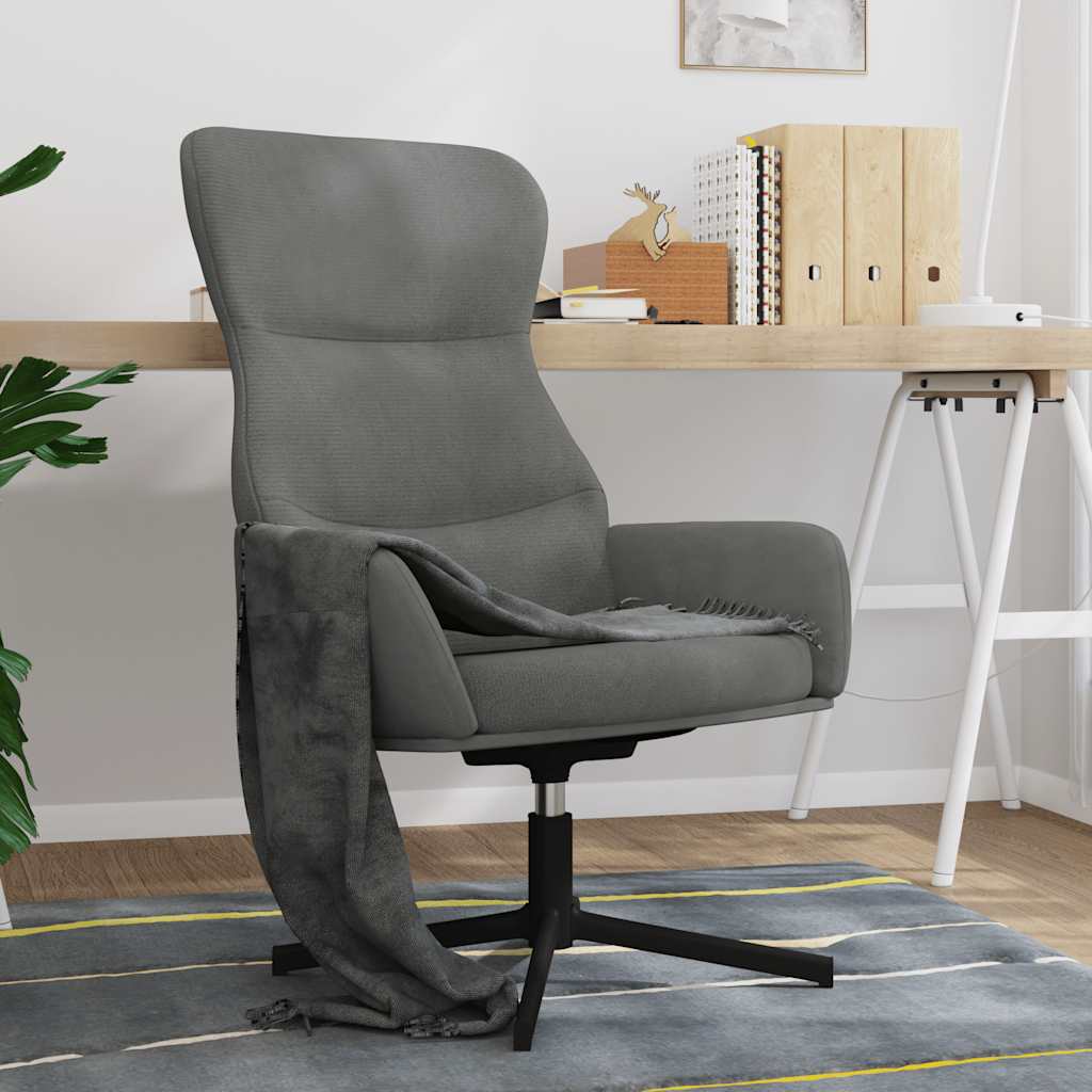 Sedia Relax Grigio Scuro in Velluto | homemem39