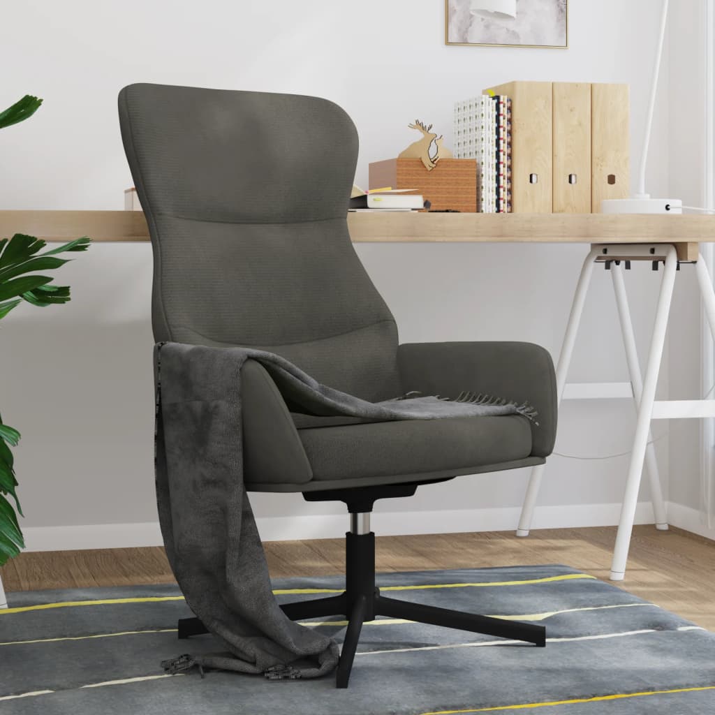 Sedia Relax Grigio Scuro in Velluto - homemem39
