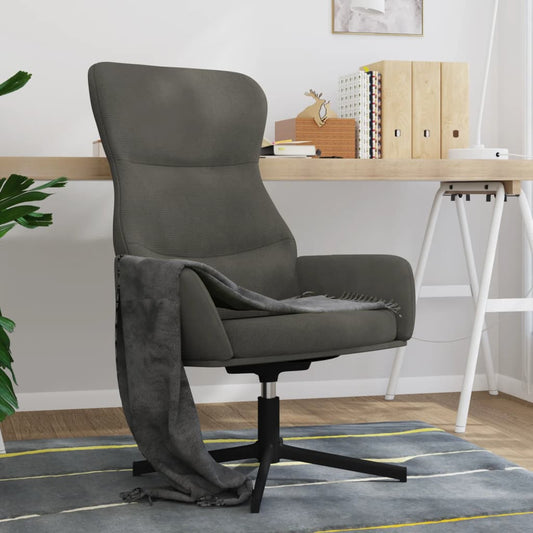 Sedia Relax Grigio Scuro in Velluto - homemem39