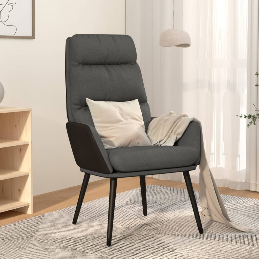 Sedia Relax Grigio Scuro in Tessuto | homemem39