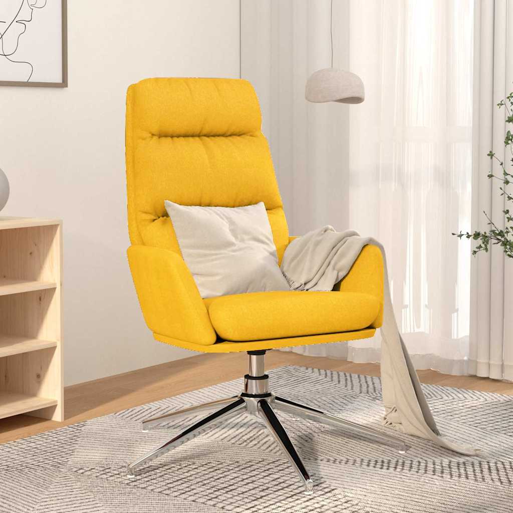 Sedia Rilassante Giallo Senape in Tessuto