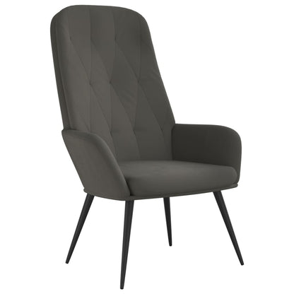 Sedia Relax Grigio Scuro in Velluto - homemem39