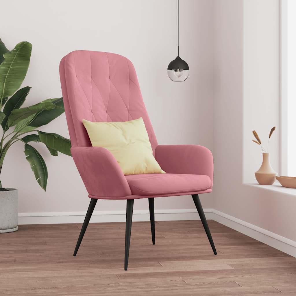 Sedia Relax Rosa in Velluto | homemem39