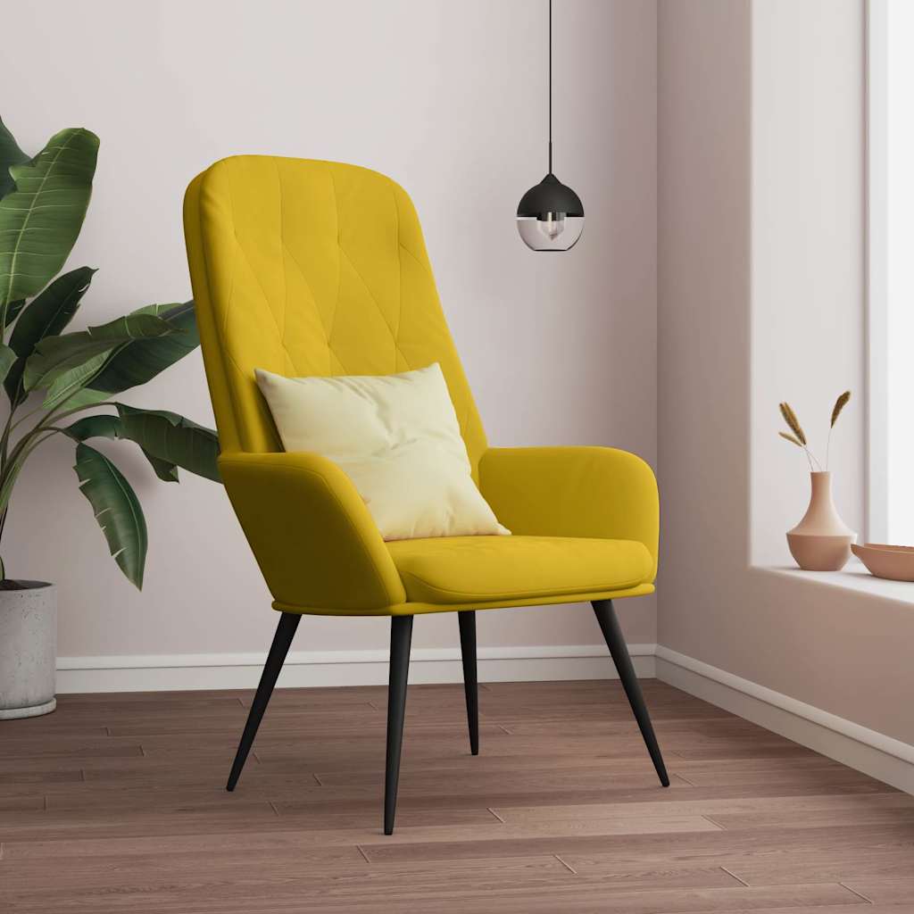Sedia Relax Giallo Senape in Velluto