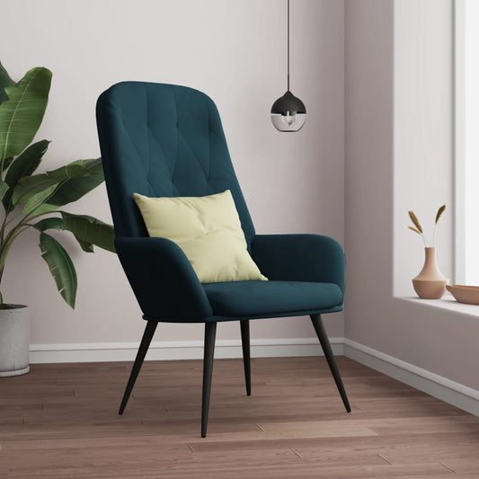 Poltrona Relax Blu in Velluto - homemem39