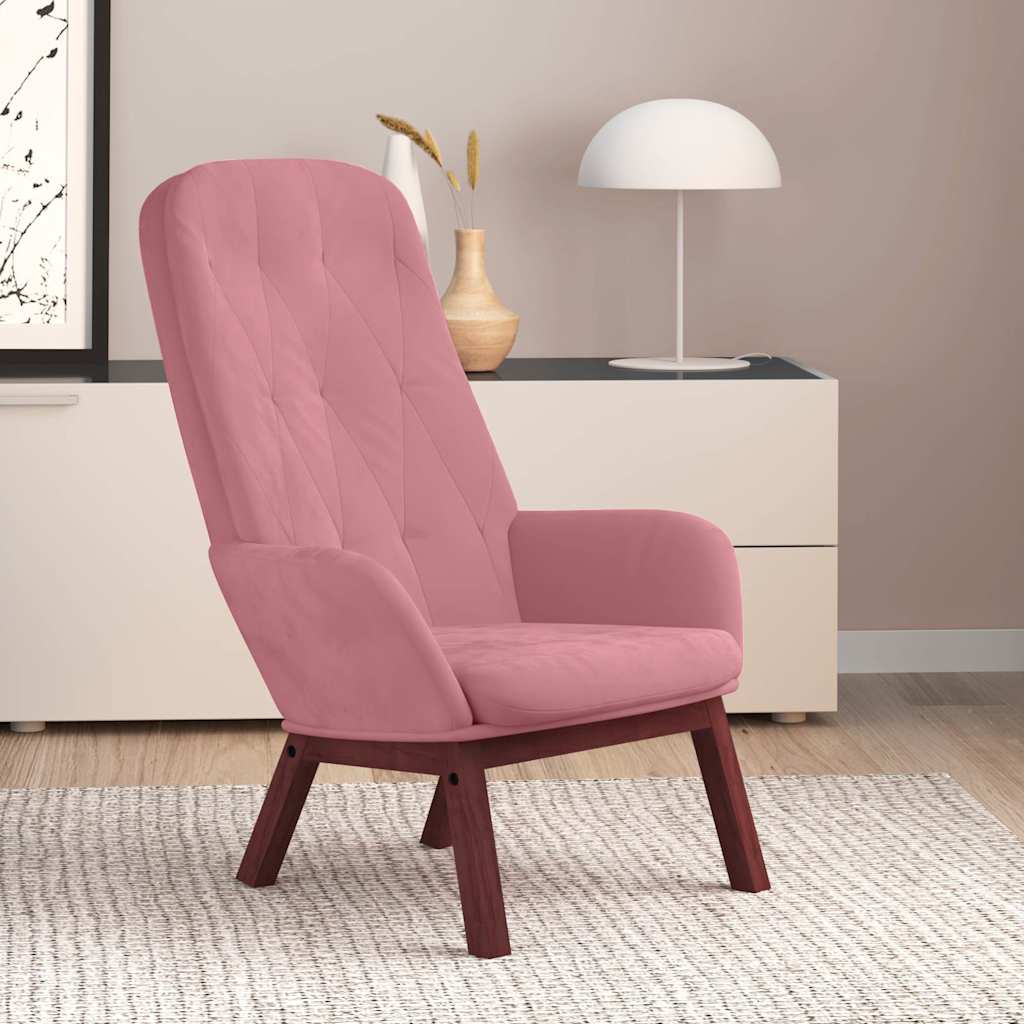 Sedia Relax Rosa in Velluto | homemem39