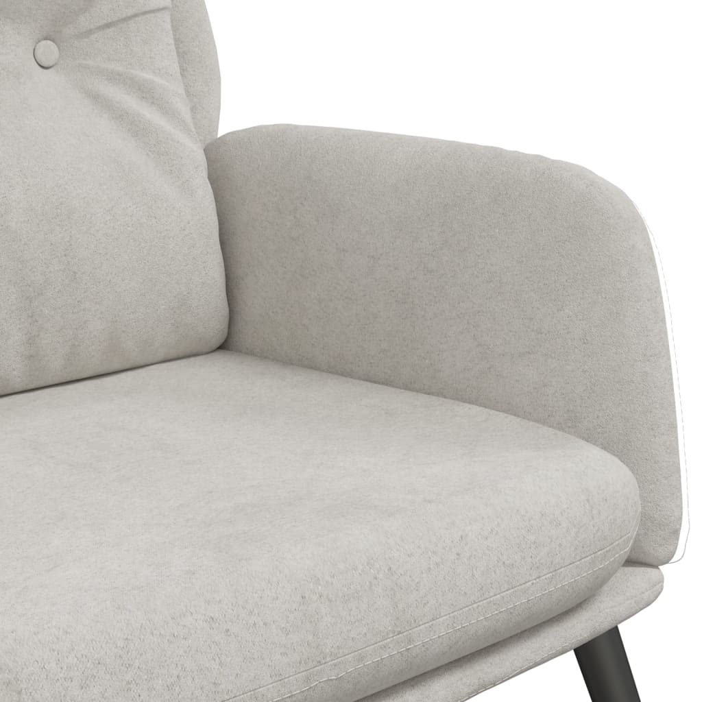 Poltrona Reclinabile Grigio Chiaro in Similpelle Scamosciata | homemem39
