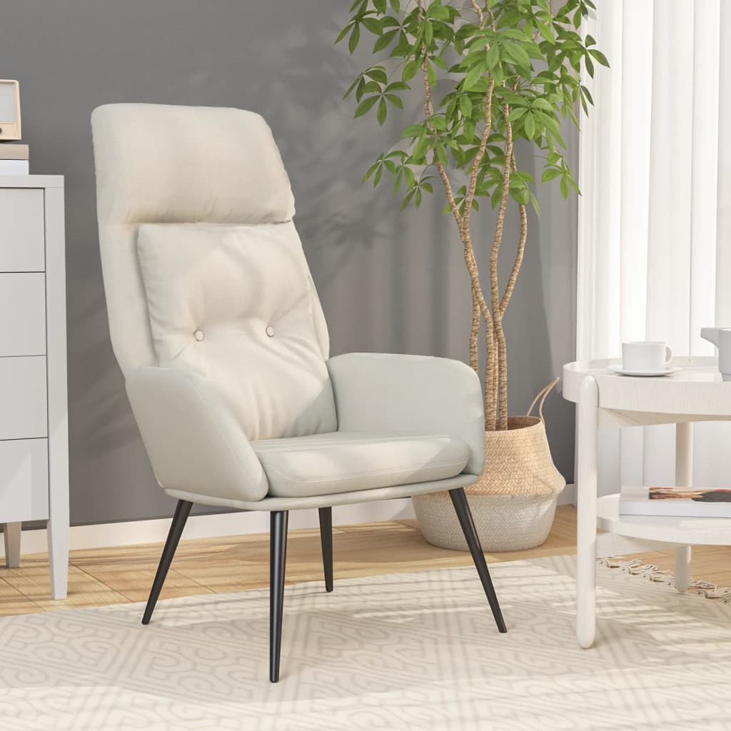 Poltrona Rilassante Crema in Similpelle Scamosciata | homemem39