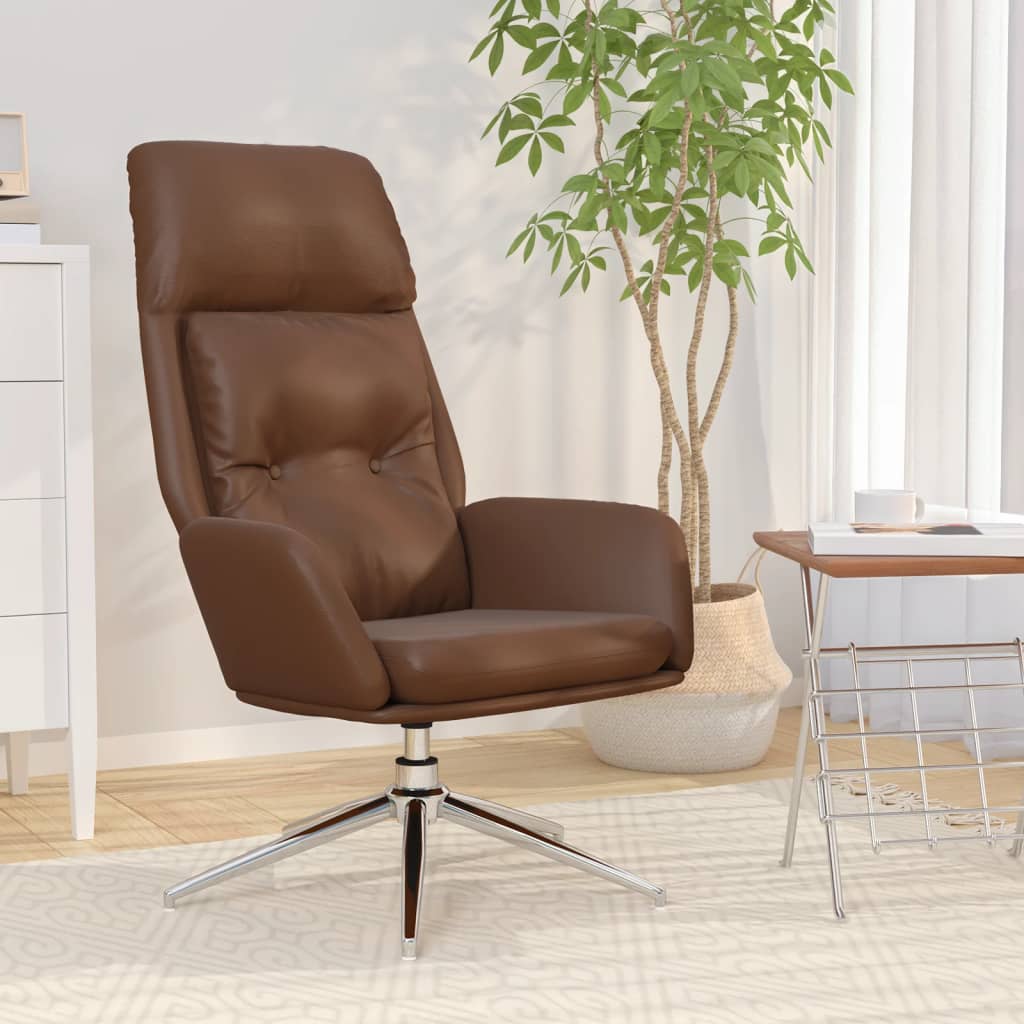 Sedia Relax Marrone in Vera Pelle